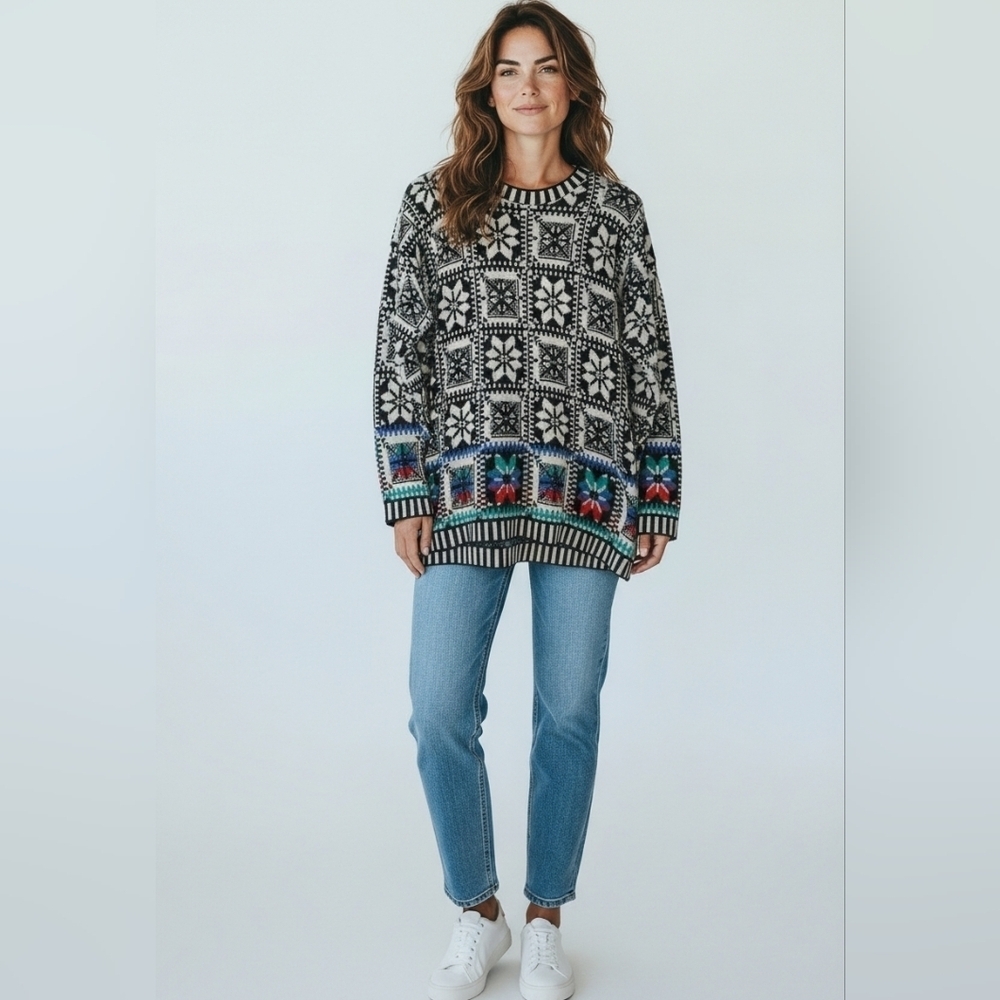 Vintage Best American Clothing Co. Knit Sweater Christmas Scandi Girl Cabincore - Picture 11 of 11